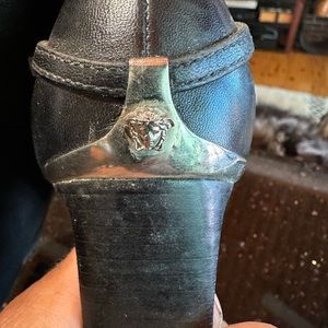 Versace 3/4 black leather boots. Size 36